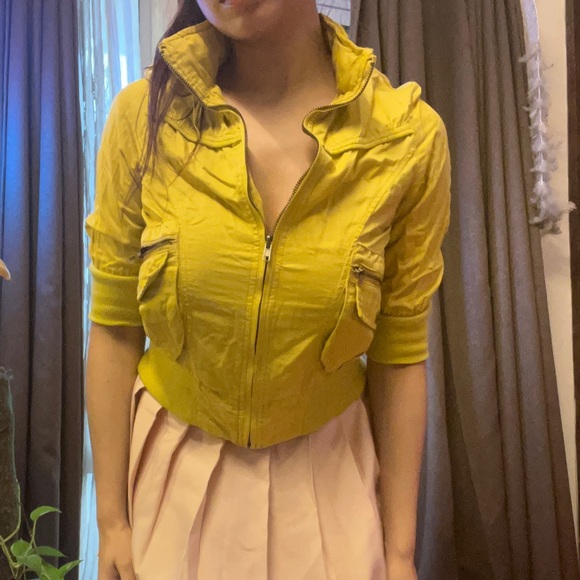 Green High Neck Jacket with Hoodie - Picture 6 of 9